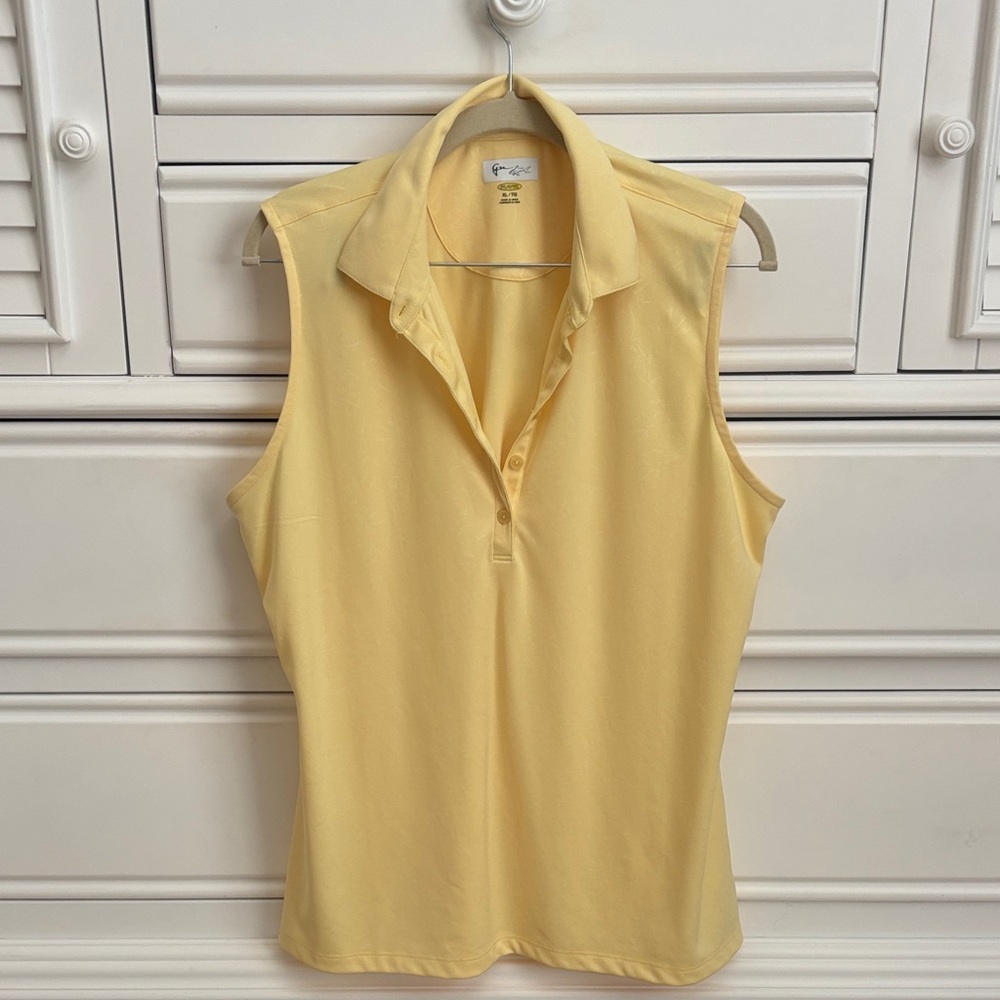Greg Norman Collection Light Yellow Sleeveless Blouse